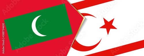 Maldives and Northern Cyprus flags, two vector flags.