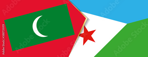 Maldives and Djibouti flags, two vector flags.