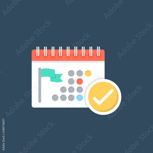 
A table calendar with marked shaded dates symbolizing vacation dates 
