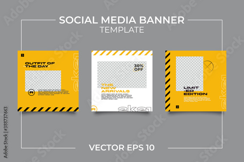 Hype social media post template set. Modern social media post bundle vector, Design editable template for social media post