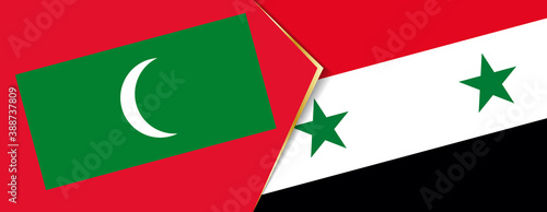 Maldives and Syria flags, two vector flags.