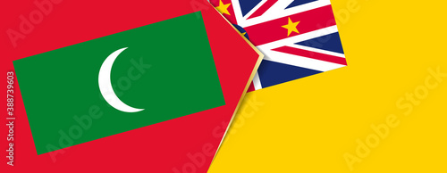 Maldives and Niue flags, two vector flags.