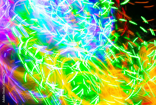 Freeze light photo. Abstract futuristic, neon pattern background in wave shape.