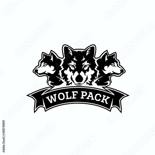 Obraz na płótnie wolf pack logo exclusive design inspiration