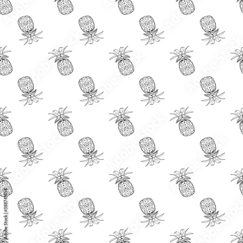 Pineapple pattern seamless print. Simple illustration of pineapple vector pattern seamless for any web design