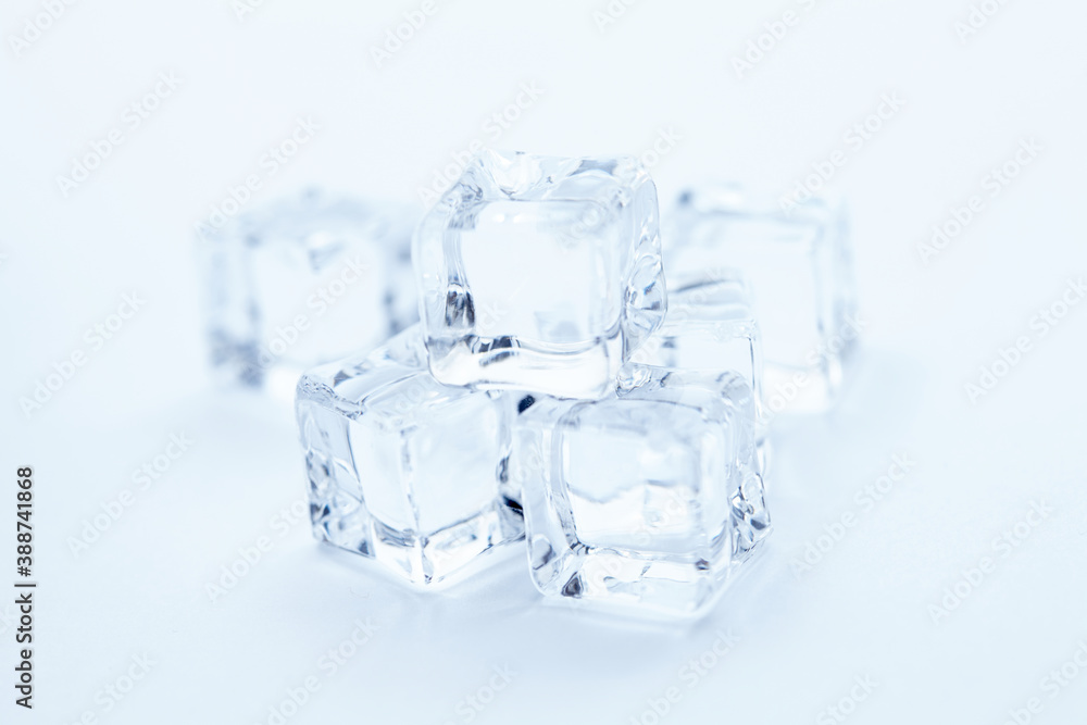 ice cubes on the white ice cubes on the white