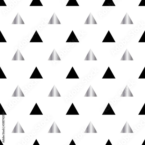 Black pattern triangle on white background .