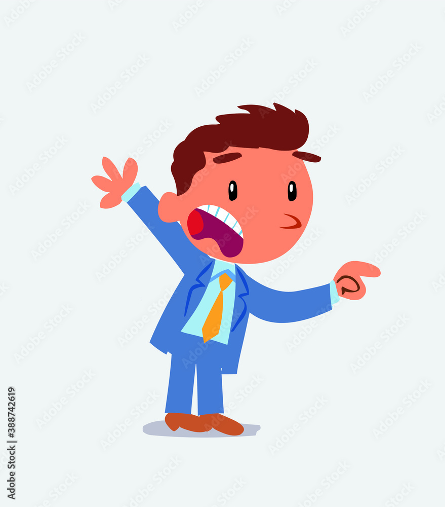 cartoon character of businessman pointing at something outraged cartoon character of businessman pointing at something outraged