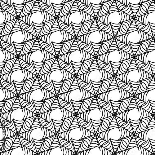 Spider s web. Black and white vector pattern for halloween