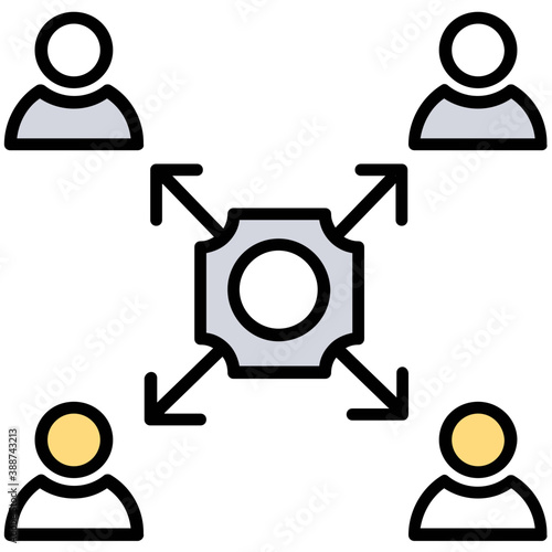 
Human avatar surrounded by a network of entities, this icon is for affiliate marketing 
