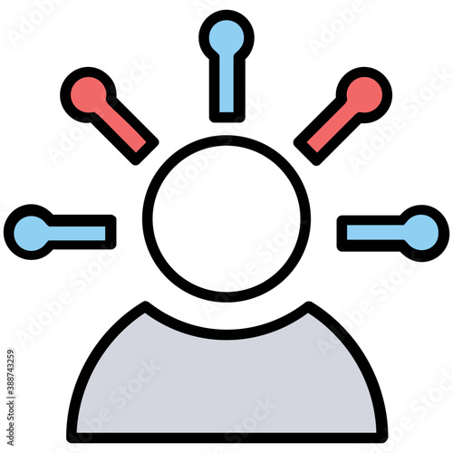 
Human avatar surrounded by a network of entities, this icon is for affiliate marketing 
