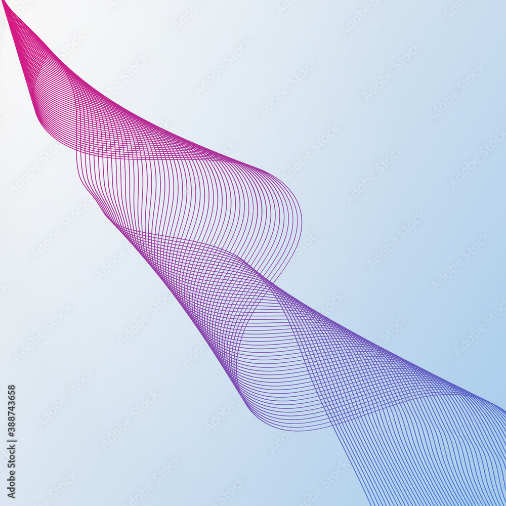 Fototapeta premium Abstract waves of the many colored lines. Wavy stripes on light blue background. Vector illustration EPS10. Creative line art. Design elements created using the Blend Tool.