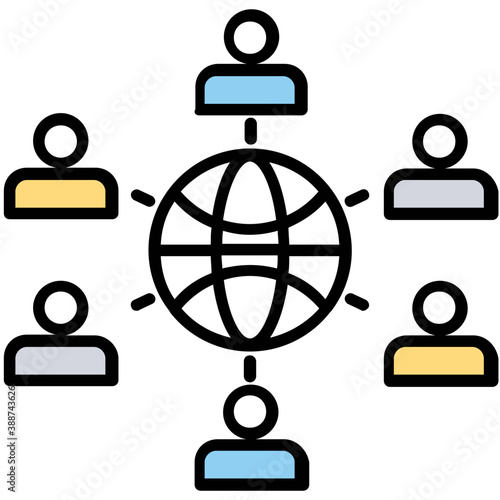 
Human avatar surrounded by a network of entities, this icon is for affiliate marketing 
