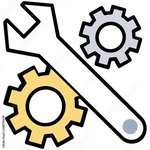 
Gears and a spanner together giving meaning to seo settings icon
