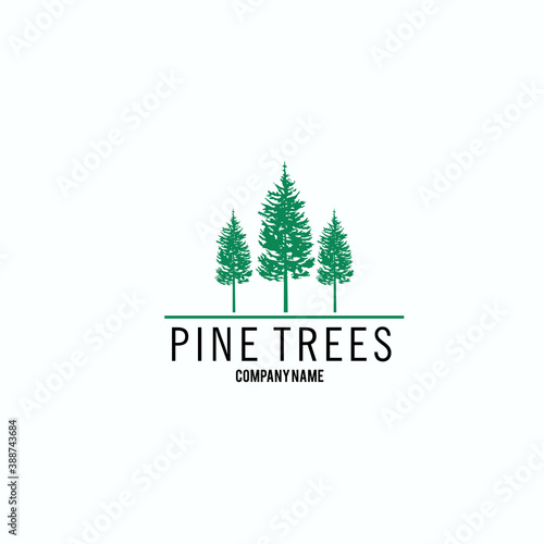 pine trees logo exclusive design inspiration