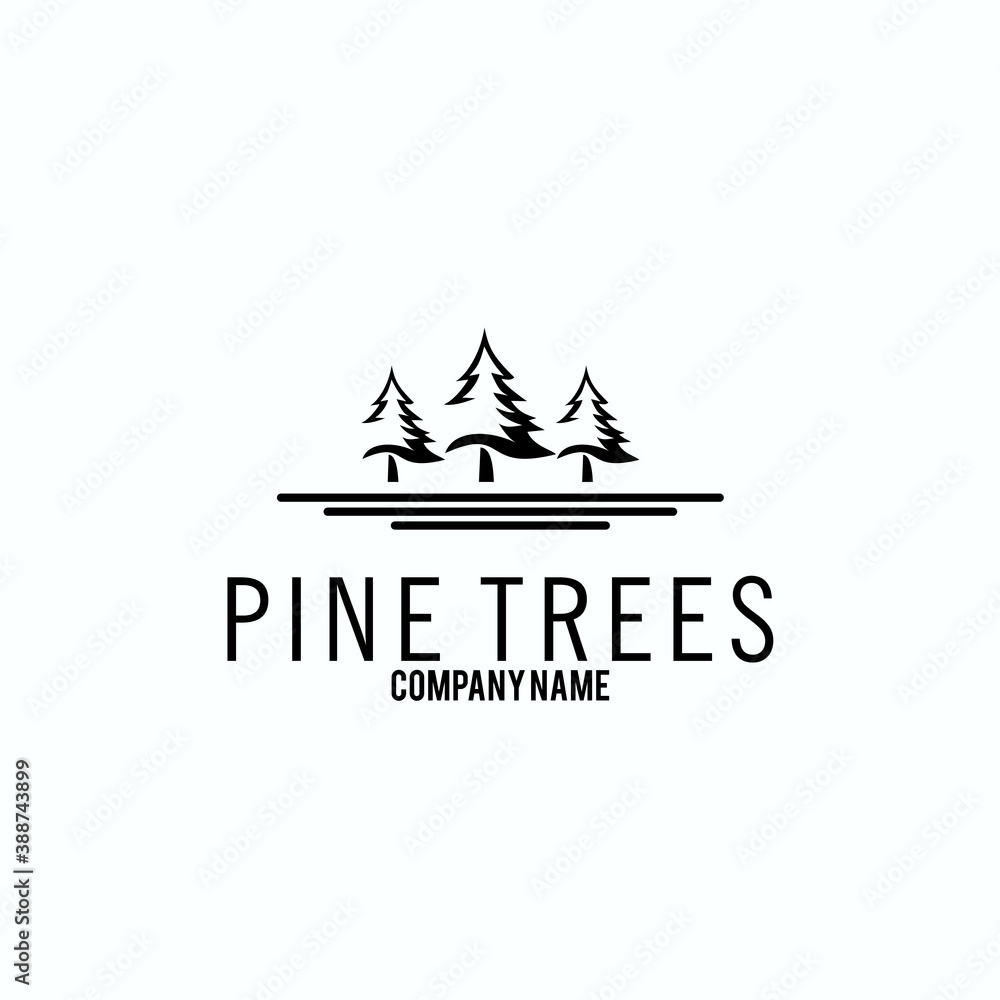 pine trees logo exclusive design inspiration pine trees logo exclusive design inspiration