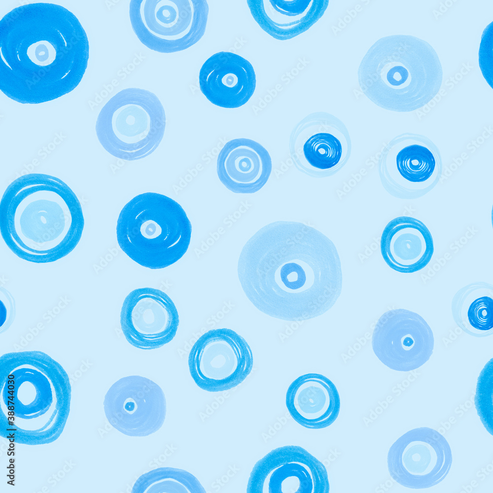 Snow Circles Background. Grunge Polka Dots 