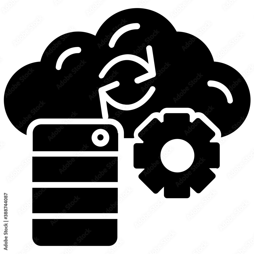 IT system connected to a cloud, design for cloud information icon
IT system connected to a cloud, design for cloud information icon