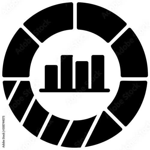 
Pie chart having a bar graph inside to offer market analysis icon
