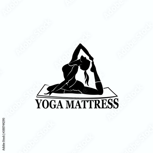 Girl yoga mattres logo exclusive design inspiration