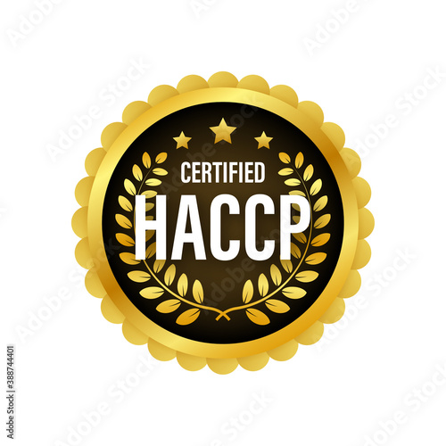 HACCP Certified icon on white background. Vector stock illustration.