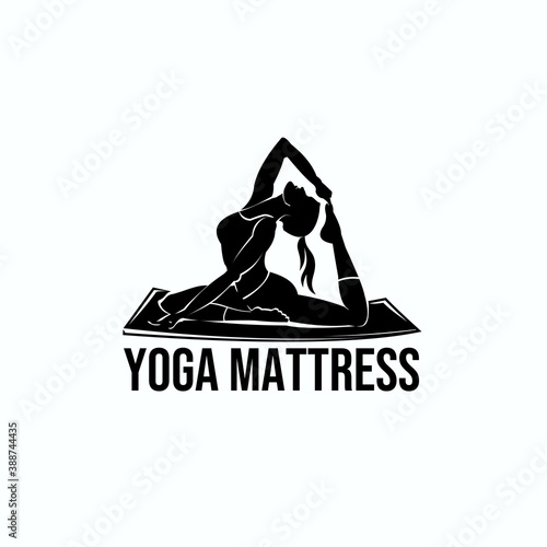 Girl yoga mattres logo exclusive design inspiration