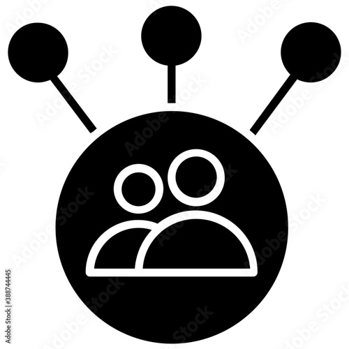 
Human avatar surrounded by a network of entities, this icon is for affiliate marketing 
