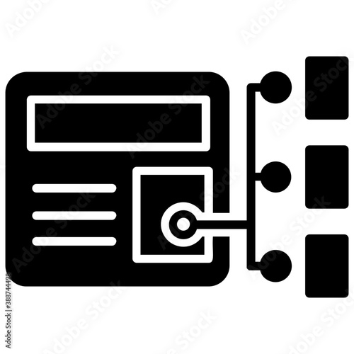 
A list of pages and websites on a paper showing icon for site map
