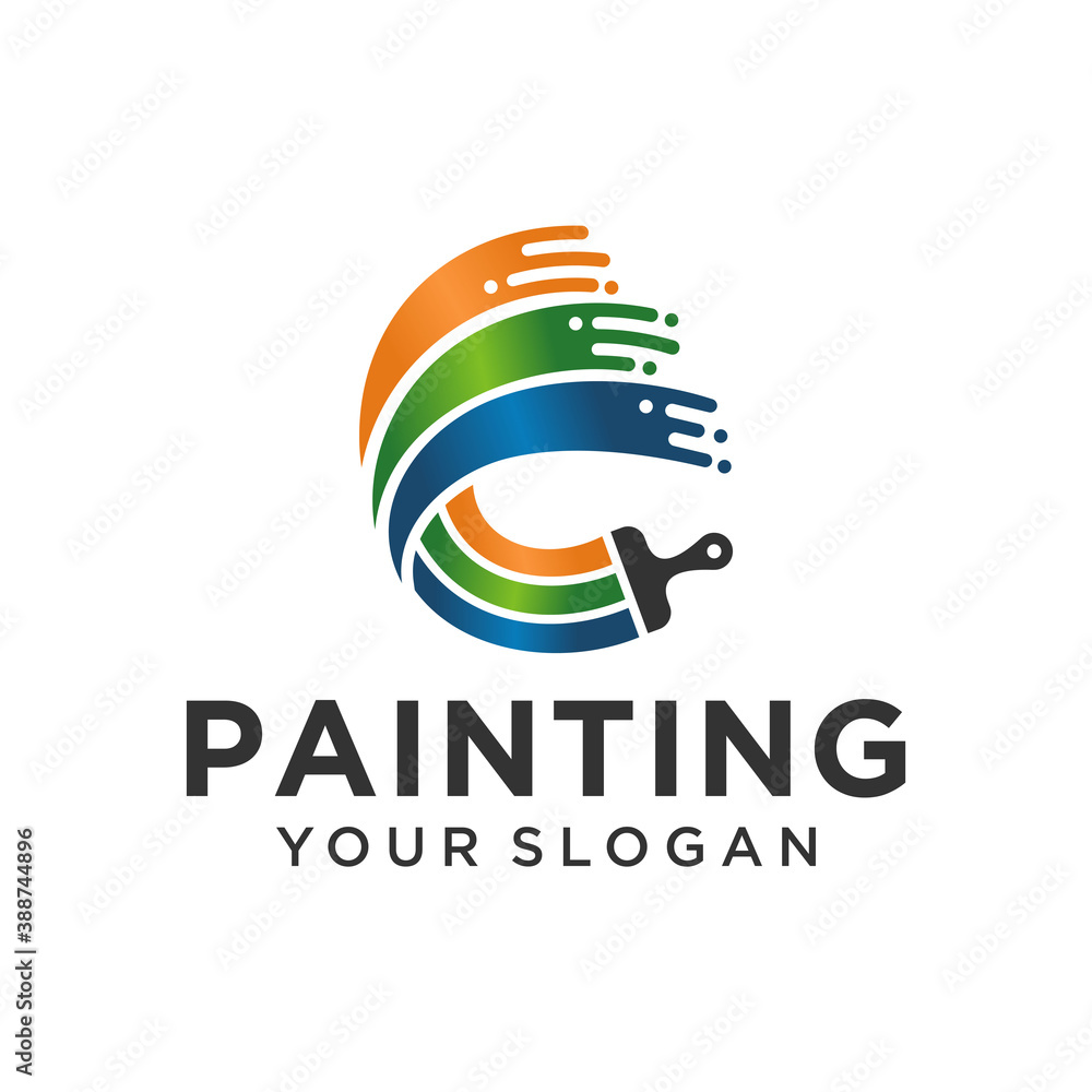 House painting logo design vector template
House painting logo design vector template