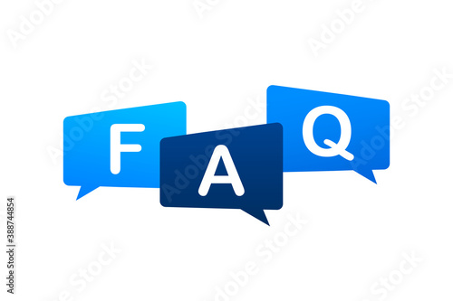 Frequently asked questions FAQ banner. Computer with question icons. Vector stock illustration.