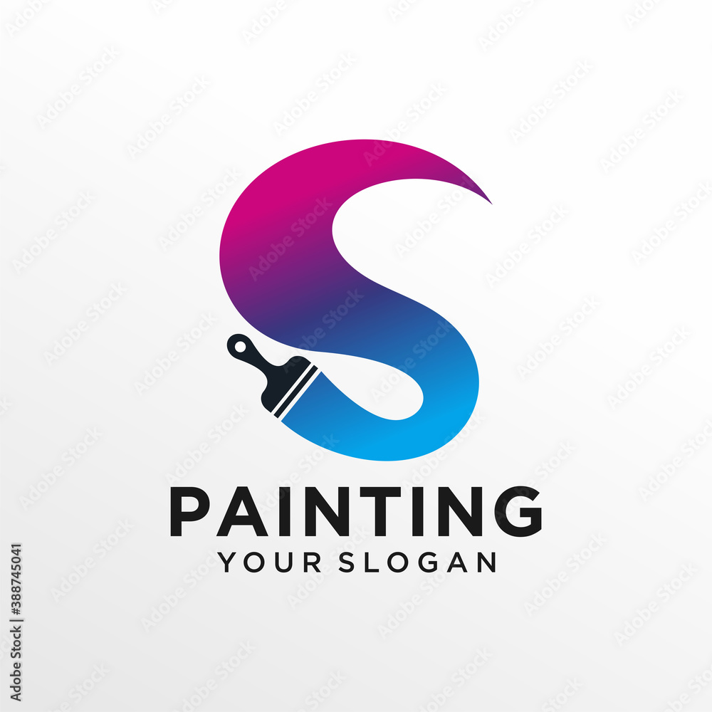 House painting logo design vector template
House painting logo design vector template