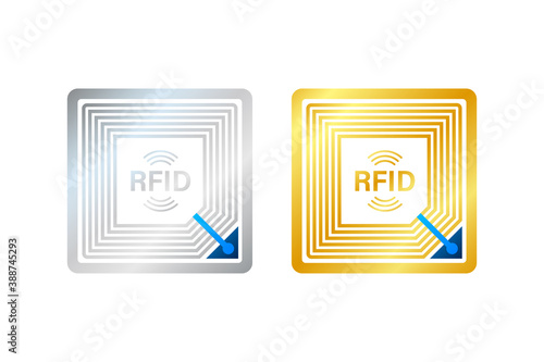 RFID Radio Frequency IDentification. Technology concept. Digital technology. Vector stock illustration.