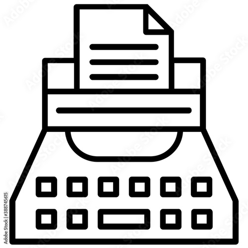 
Typewriter with a document this icon is denoting copywriting 
