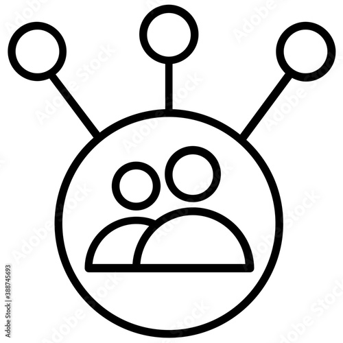 
Human avatar surrounded by a network of entities, this icon is for affiliate marketing 
