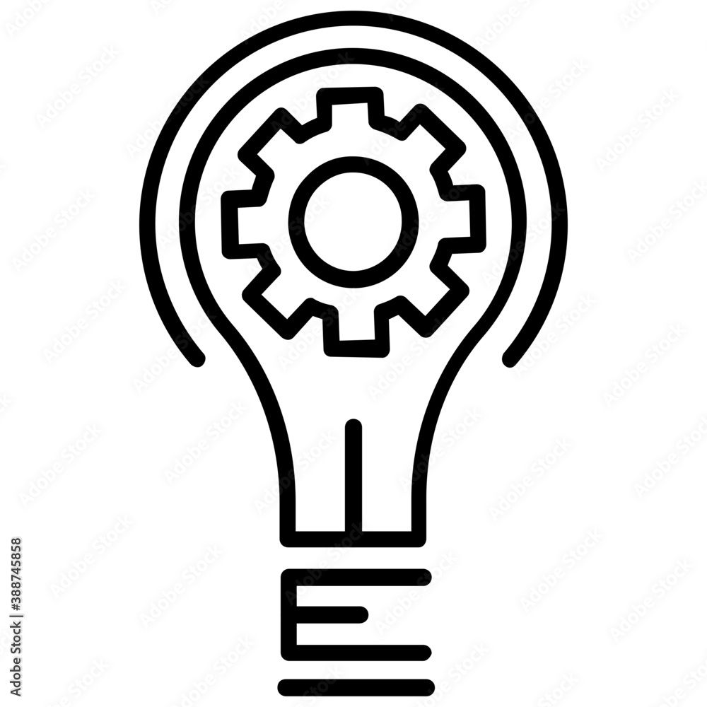 A bulb with cogwheel and lights showing
A bulb with cogwheel and lights showing