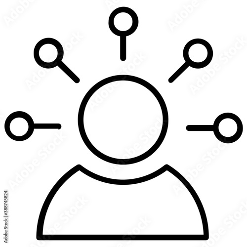 
Human avatar surrounded by a network of entities, this icon is for affiliate marketing 
