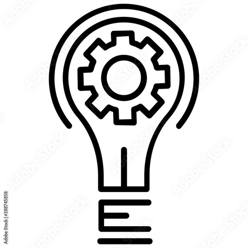  A bulb with cogwheel and lights showing 
