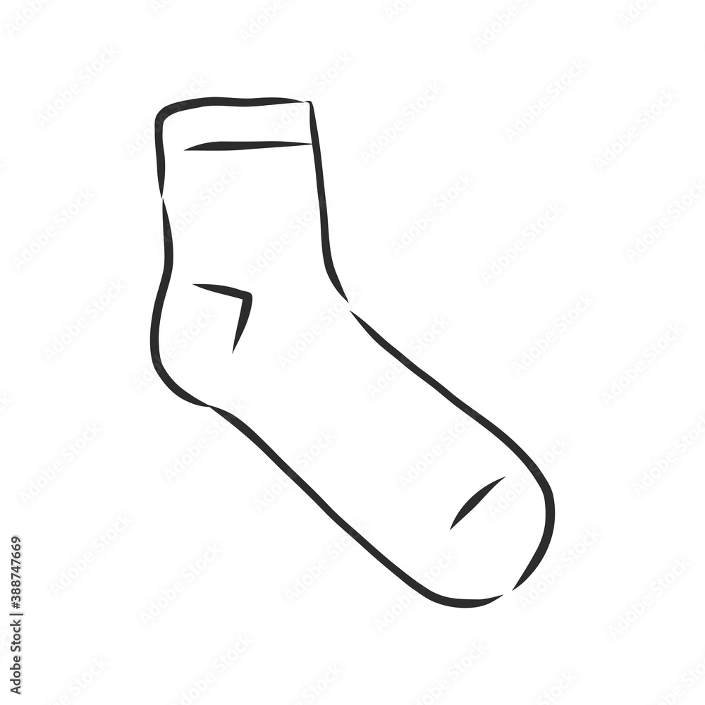 socks. Sketch style. Editable Vector Illustration isolated on white background. socks, vector sketch illustration socks. Sketch style. Editable Vector Illustration isolated on white background. socks, vector sketch illustration