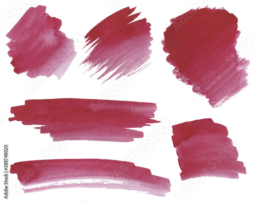 Set of watercolor hand drawn brush strokes 