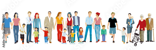 Familiengruppen Generationen zusammen vector illustration