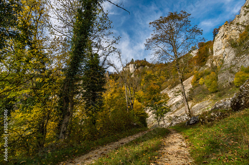 Fantastic autumn hike in the beautiful Danube valley near the Beuron monastery photo