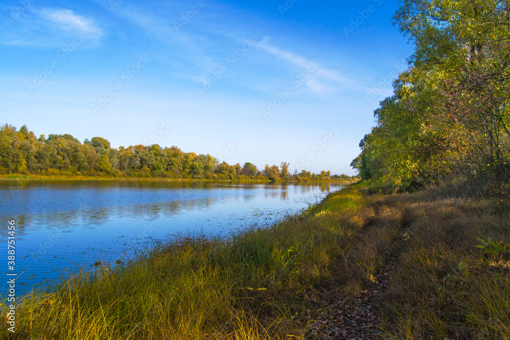 autumn landscape with river