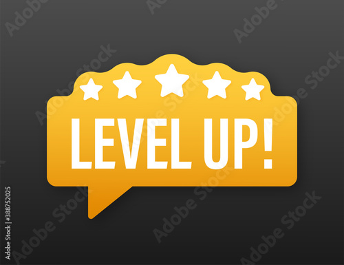 Game icon bonus. level up icon, new level logo. Vector illustration.