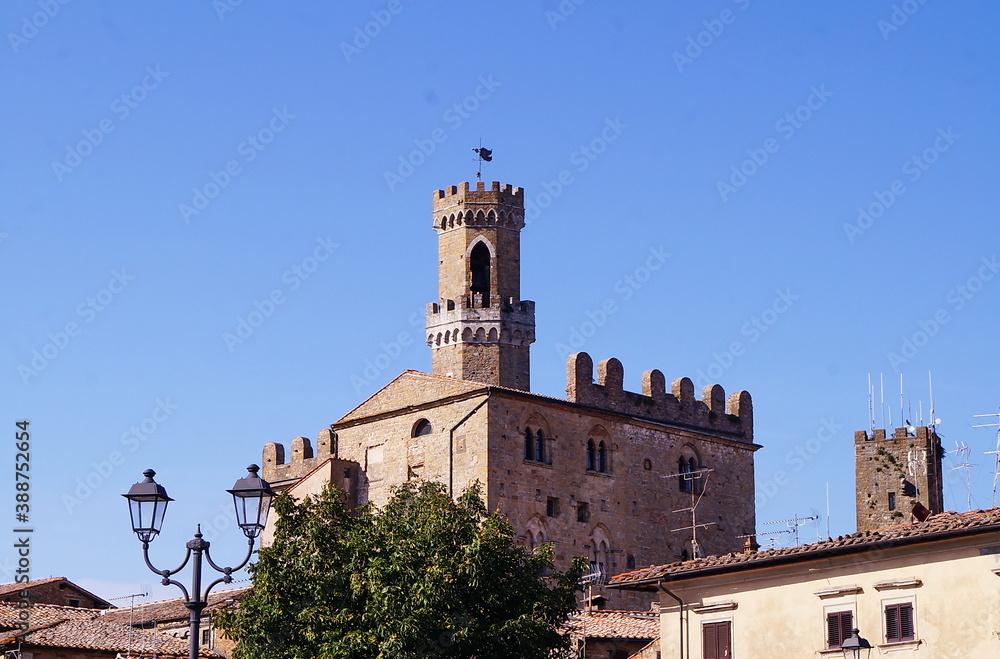 Tower of Priori Palace in Volterra, Tuscany, Italy
