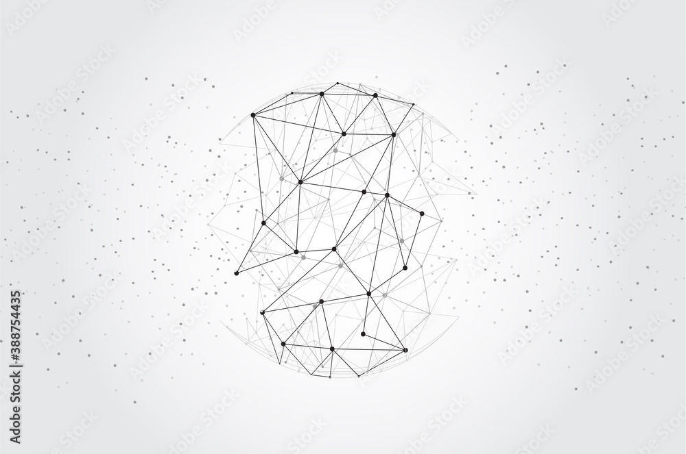 Blockchain technology network isolated on gray background. World globe blockchain technology background connect dots and lines. Abstract ai concept. Connect network technology, ai vector background Blockchain technology network isolated on gray background. World globe blockchain technology background connect dots and lines. Abstract ai concept. Connect network technology, ai vector background