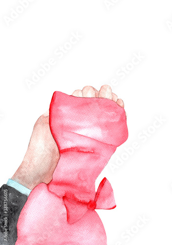 Wallpaper Mural Love.Couple.Love story illustration.A girl in a red dress holds a guys hand.Can be used for logo,posters,postcard,textiles. Torontodigital.ca