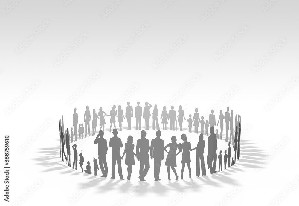 Naklejka premium 輪になる人物