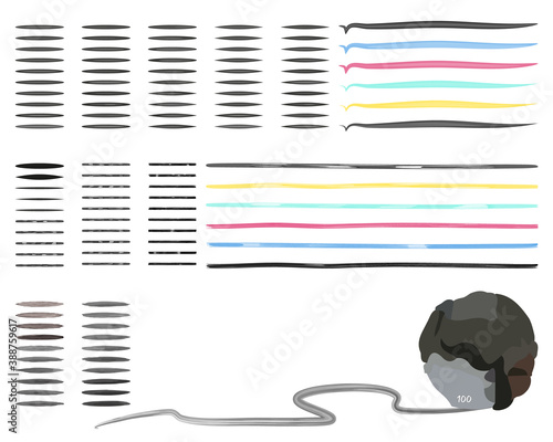 Compilation of 100 layering effect brushes + editable raw vector for illustrator, drawing, anime, manga, story book coloring, watercolor, sumi-e, Japanese / Chinese calligraphy. Created using AI CS6.