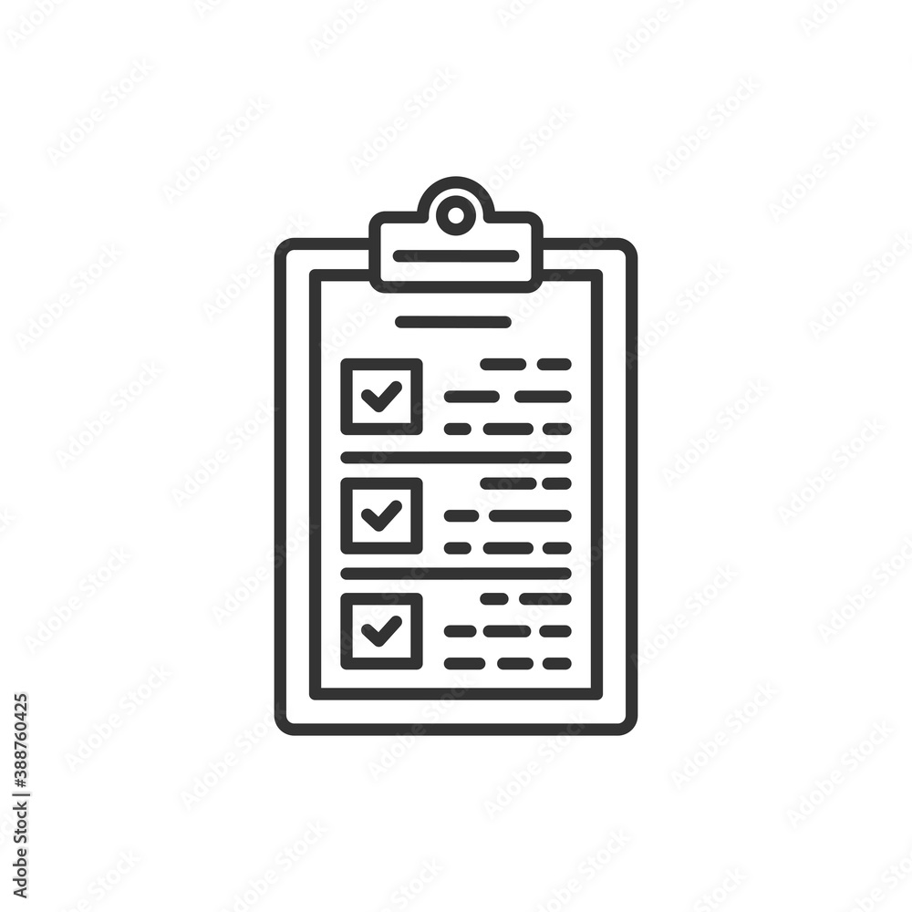 Clipboard with checklist icon. Symbol for web site and app design. Vector black icon. Clipboard with checklist icon. Symbol for web site and app design. Vector black icon.