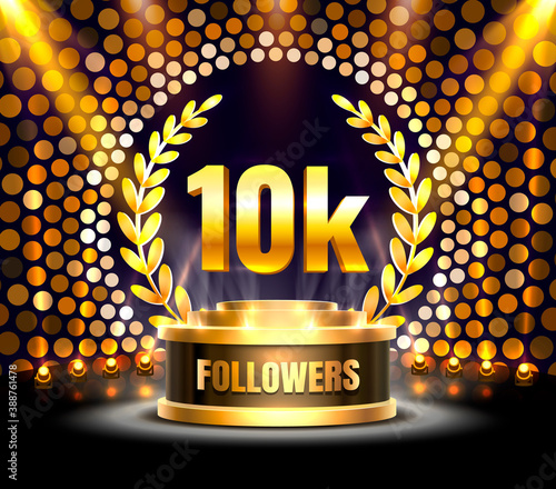 Thank you followers peoples, 10k online social group, happy banner celebrate, Vector